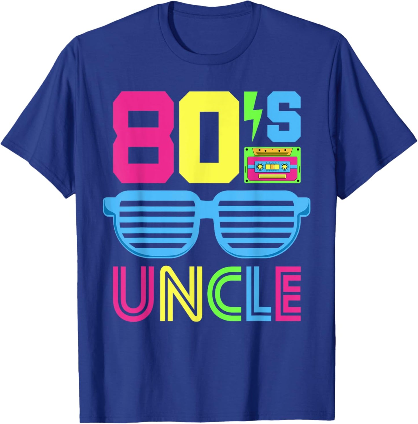1980s Themed Party Costume Eighties Theme Outfit 80's Uncle T-Shirt - T-Shirt | Royal