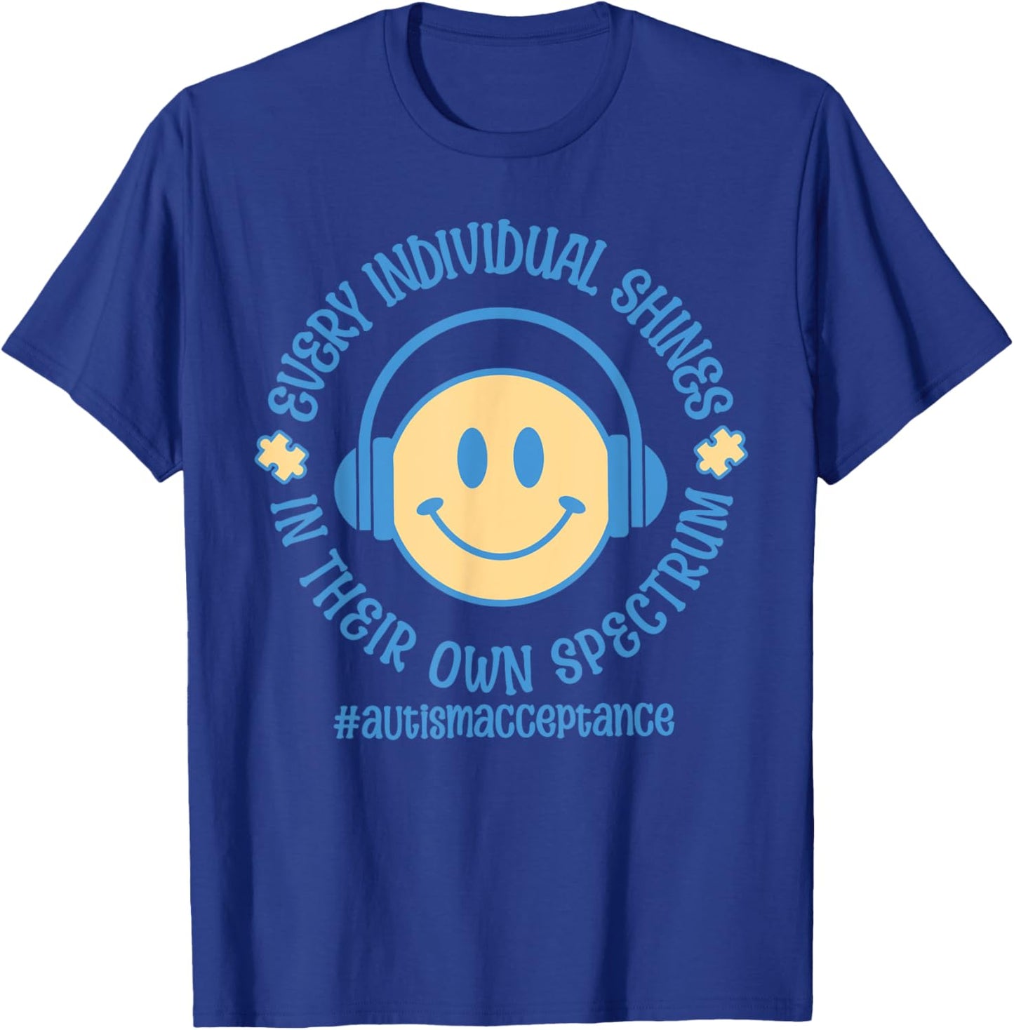 Every Individual Shines In Their Own Spectrum Autism Support T-Shirt - T-Shirt | Royal
