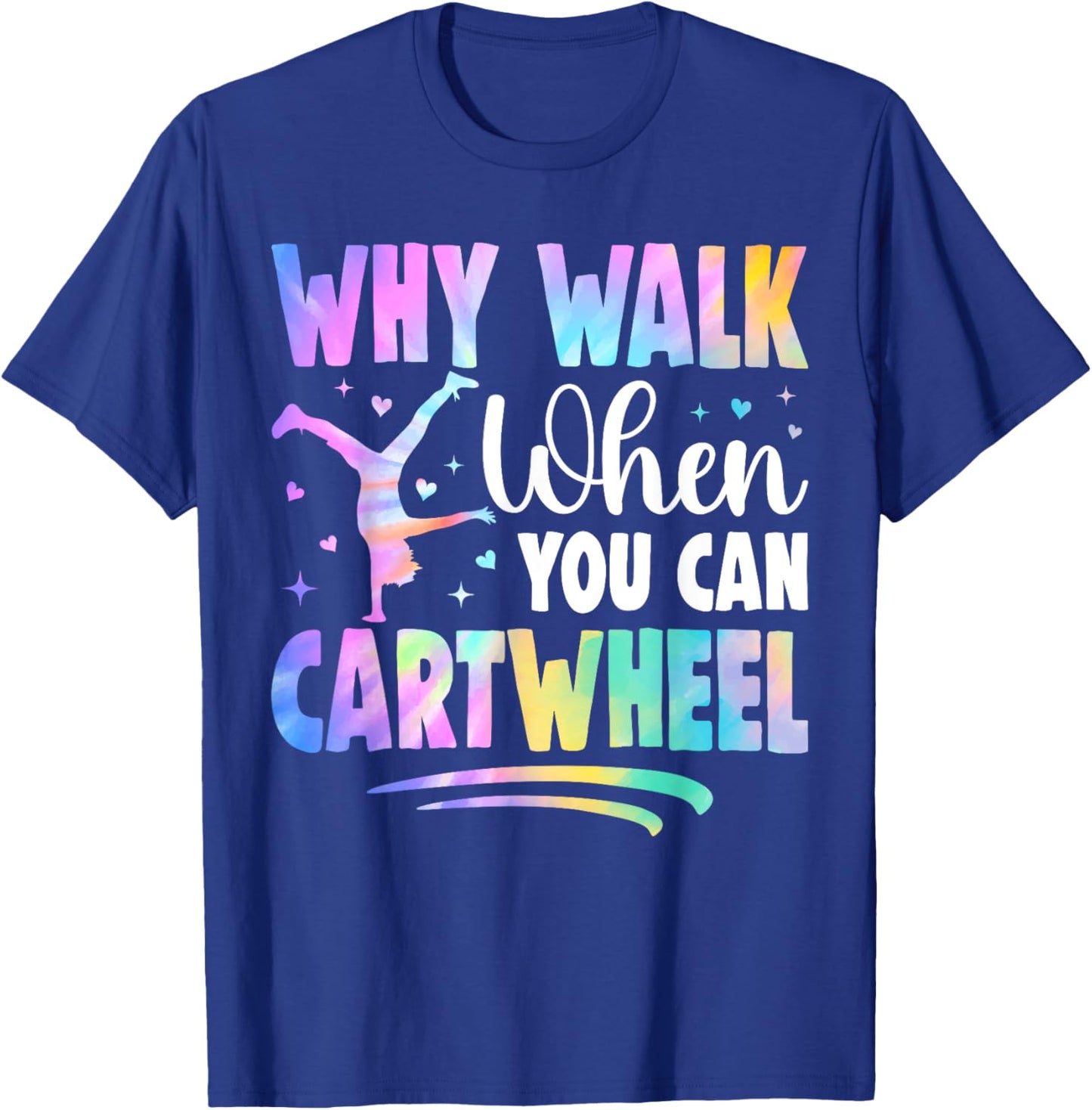 Cartwheel Gymnast Girl Tie Dye Gymnastic Girl Tumbling T-Shirt - T-Shirt | Royal