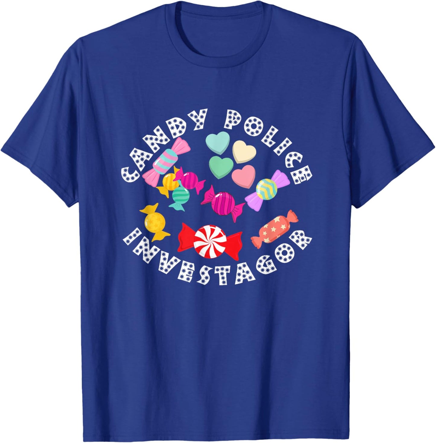 Candy Police Security Funny Cute Halloween Costume Kids Dad T-Shirt - T-Shirt | Royal