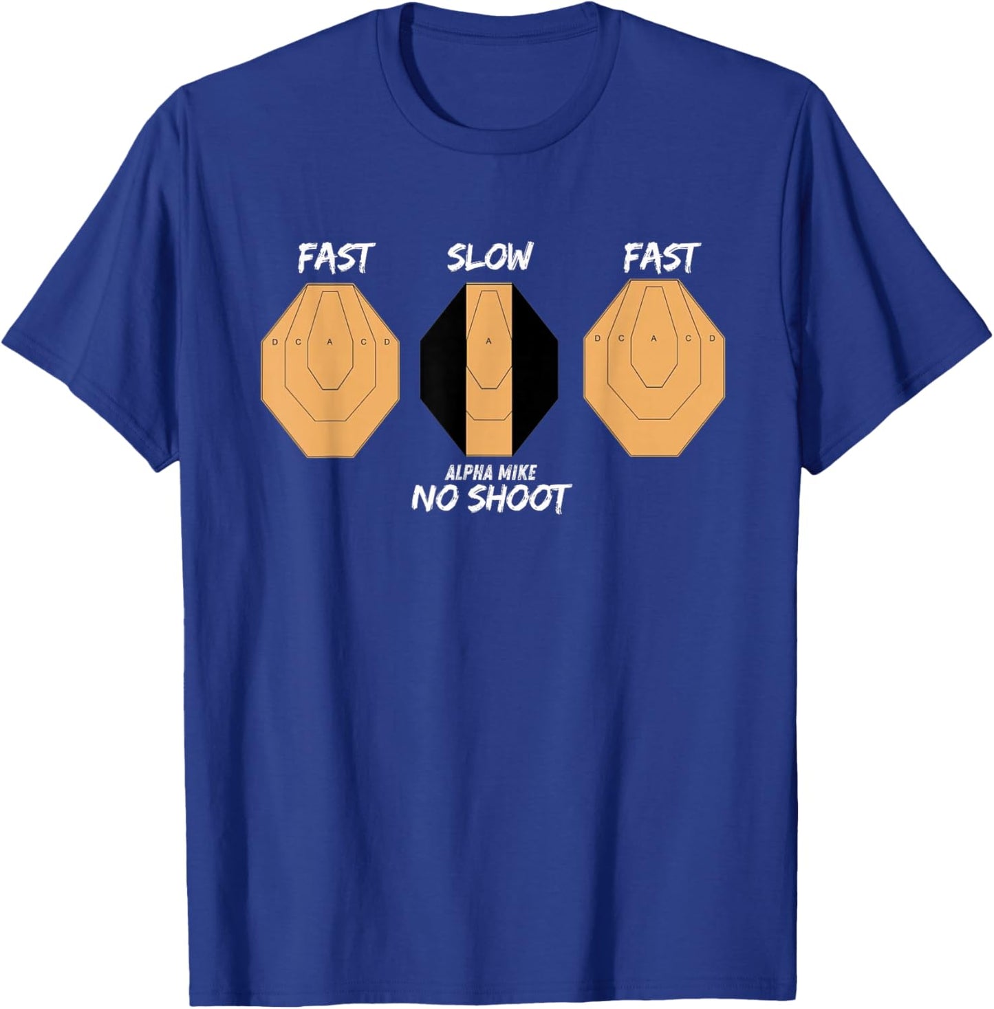 IPSC USPSA Three Target Alpha Mike No Shoot Competiton T-Shirt - T-Shirt | Royal