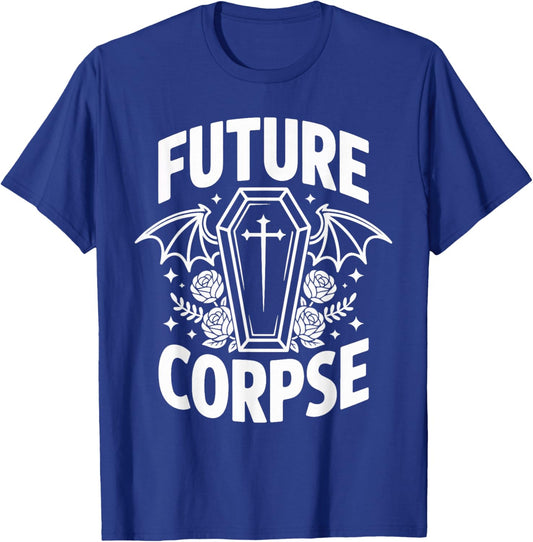 Future Corpse Funny Halloween Coffin Bats T-Shirt - T-Shirt | Royal