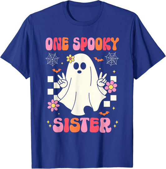 One Spooky Sister Matching Family Halloween Costumes T-Shirt - T-Shirt | Royal