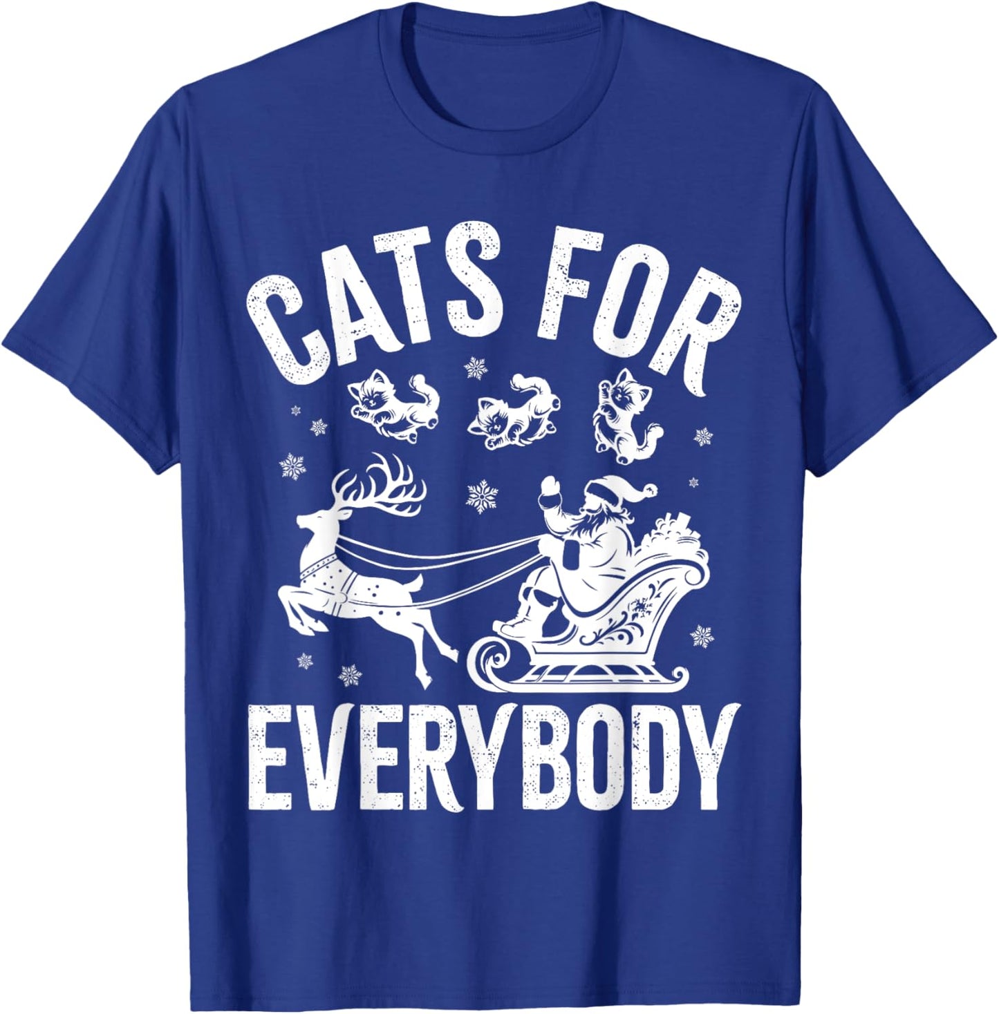 Cats For Everybody Funny Christmas Santa Cat Lover Men Women Kids T-Shirt - T-Shirt | Royal