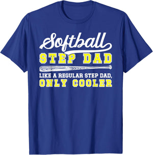 Cool Softball Step-Dad Of A Softball Player Stepfather T-Shirt - T-Shirt | Royal