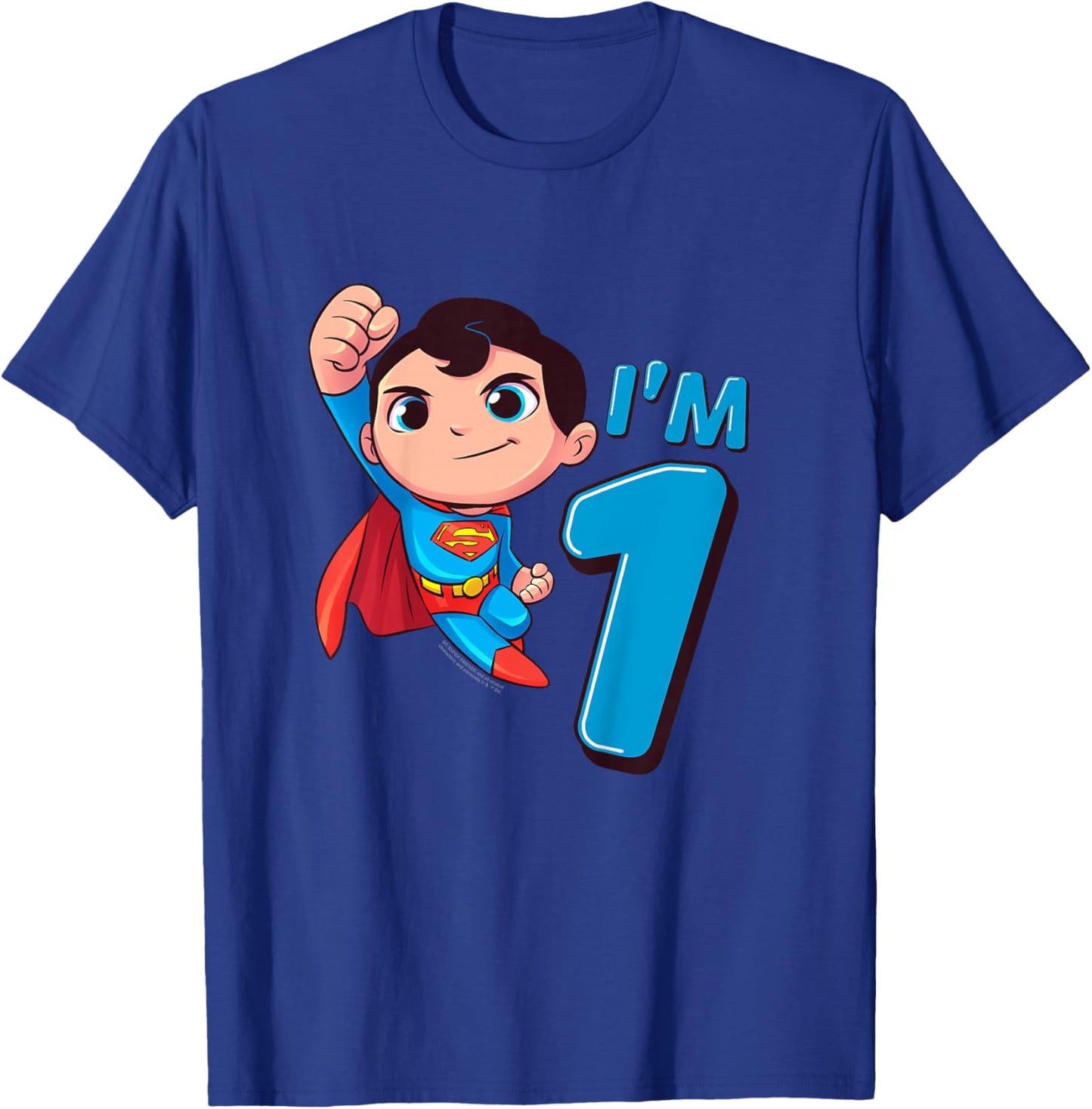 Kids Superman 1st Birthday Cute I'm 1 T-Shirt - T-Shirt | Royal