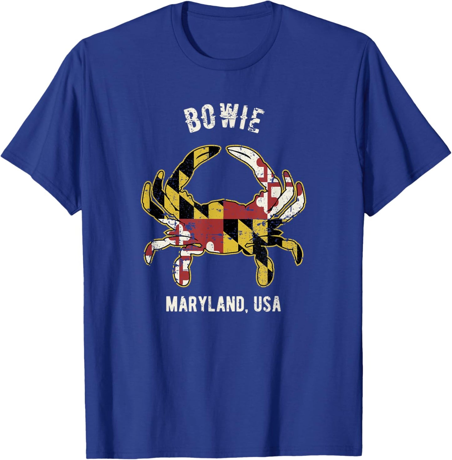 Bowie Maryland USA Crab Vintage Distressed Style Design T-Shirt - T-Shirt | Royal