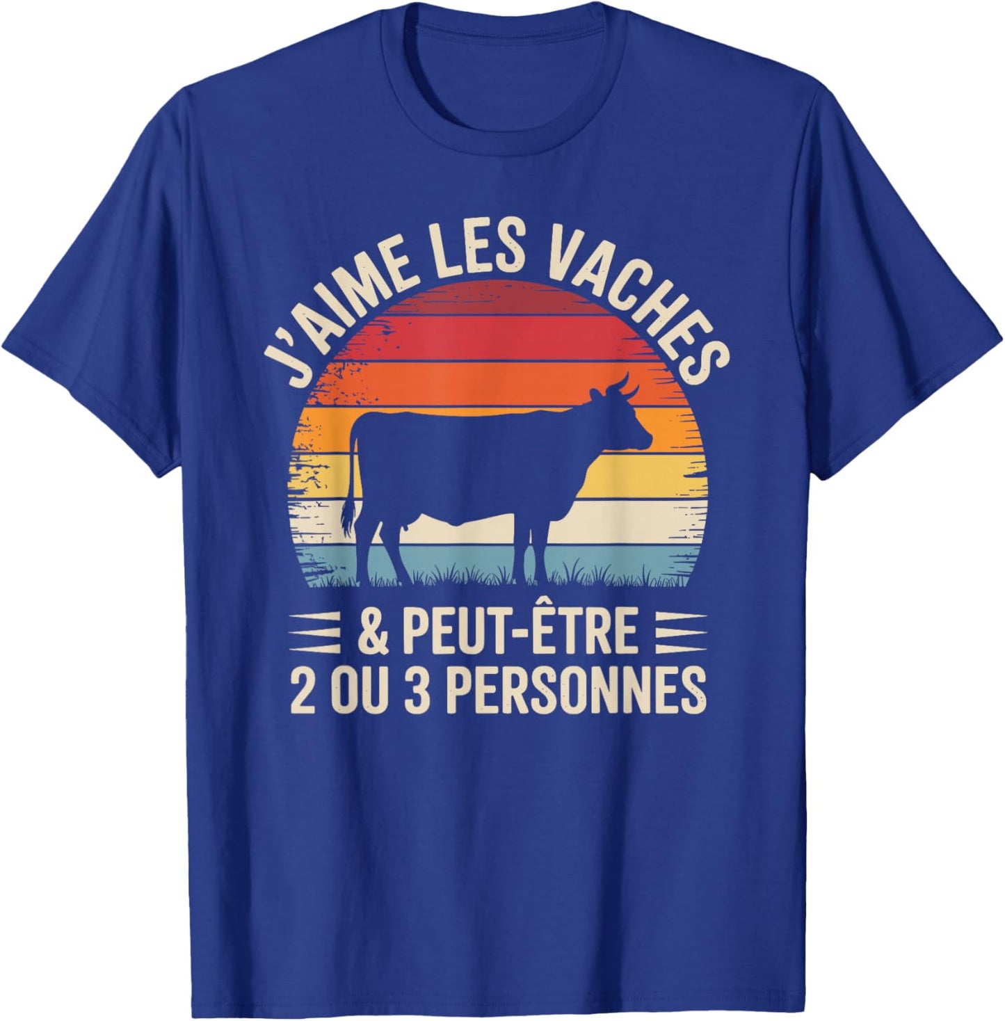 Men's Women's Funny Cow with I Love the Cows T-Shirt - T-Shirt | Royal