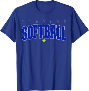 Florida Softball Vintage Kids Team Retro Softball Fan T-Shirt - T-Shirt | Royal
