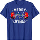Merry Liftmas Barbell Christmas Tree Lights Weightlifting T-Shirt - T-Shirt | Royal