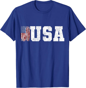 USA Patriotic American US Flag July 4th Men Women Girls Boys T-Shirt - T-Shirt | Royal