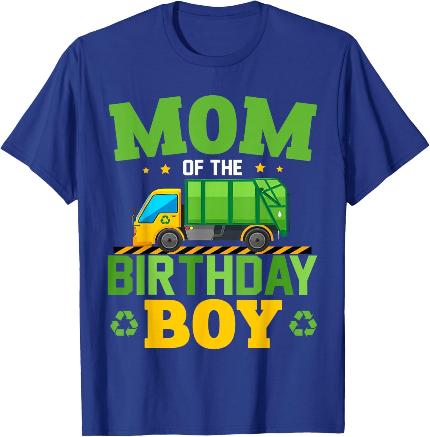 Mom of The Birthday Boy Recycling Truck Birthday Family T-Shirt - T-Shirt | Royal