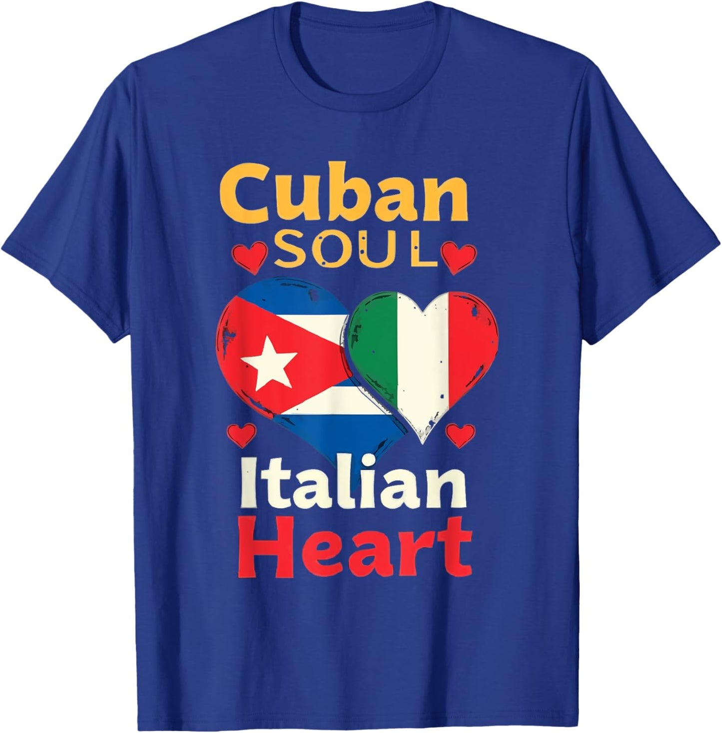 Half Cuban Half Italian Country Italy Flag Cuba T-Shirt - T-Shirt | Royal