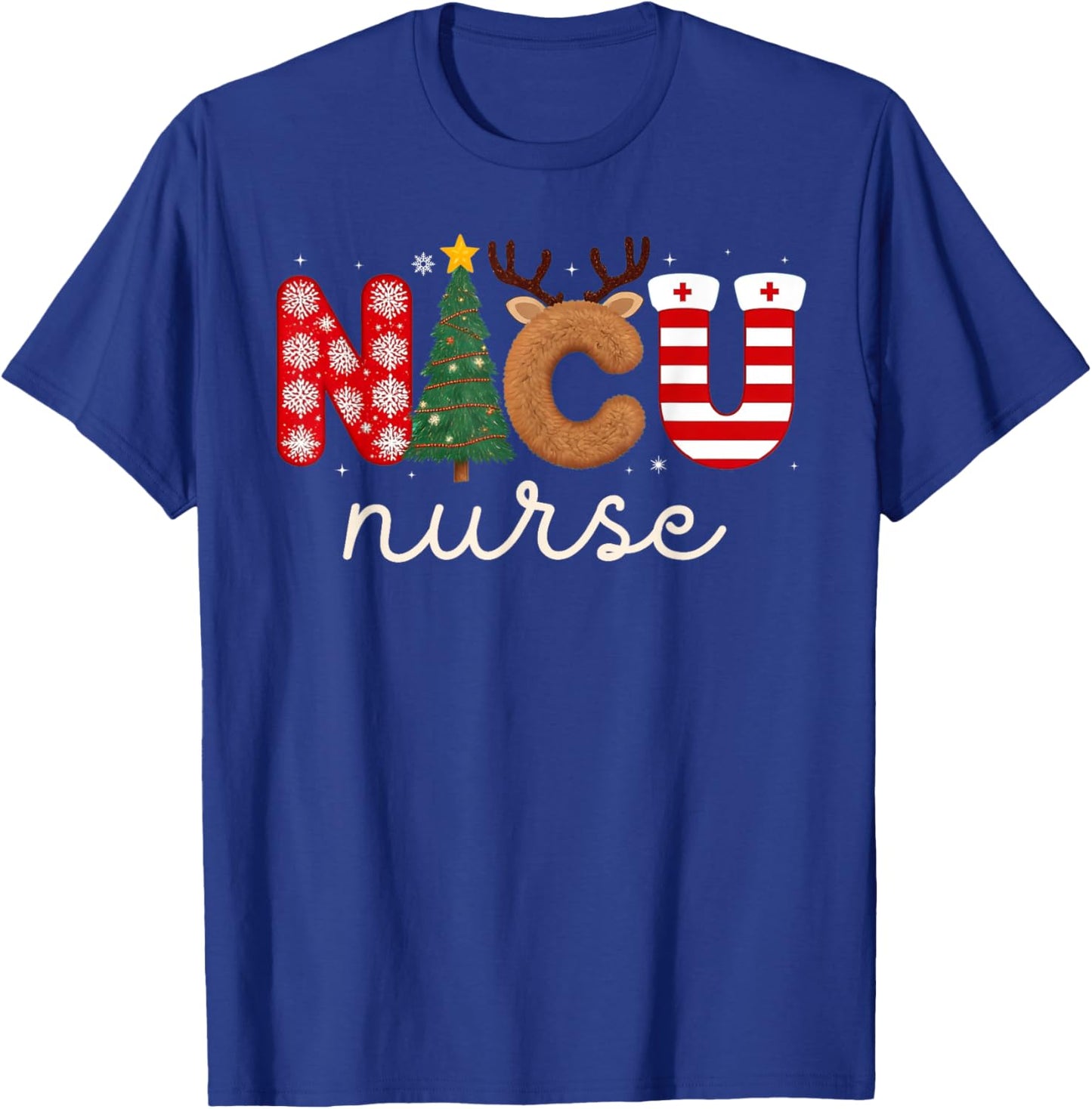 NICU Nurse Christmas Nursing Nicu Nurse Christmas Crew T-Shirt - T-Shirt | Royal