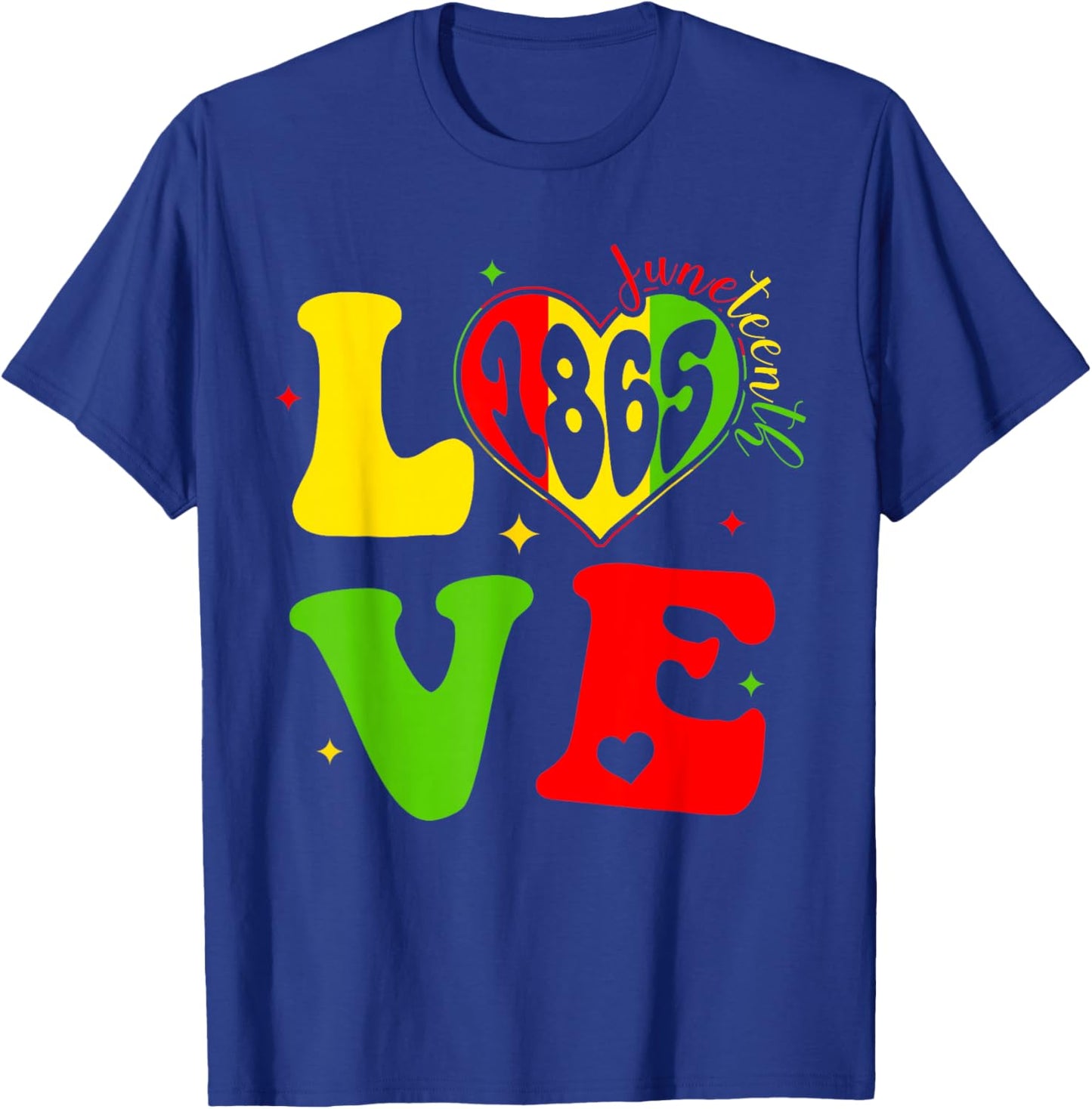Happy Juneteenth Love African American Afro Black Women Kids T-Shirt - T-Shirt | Royal