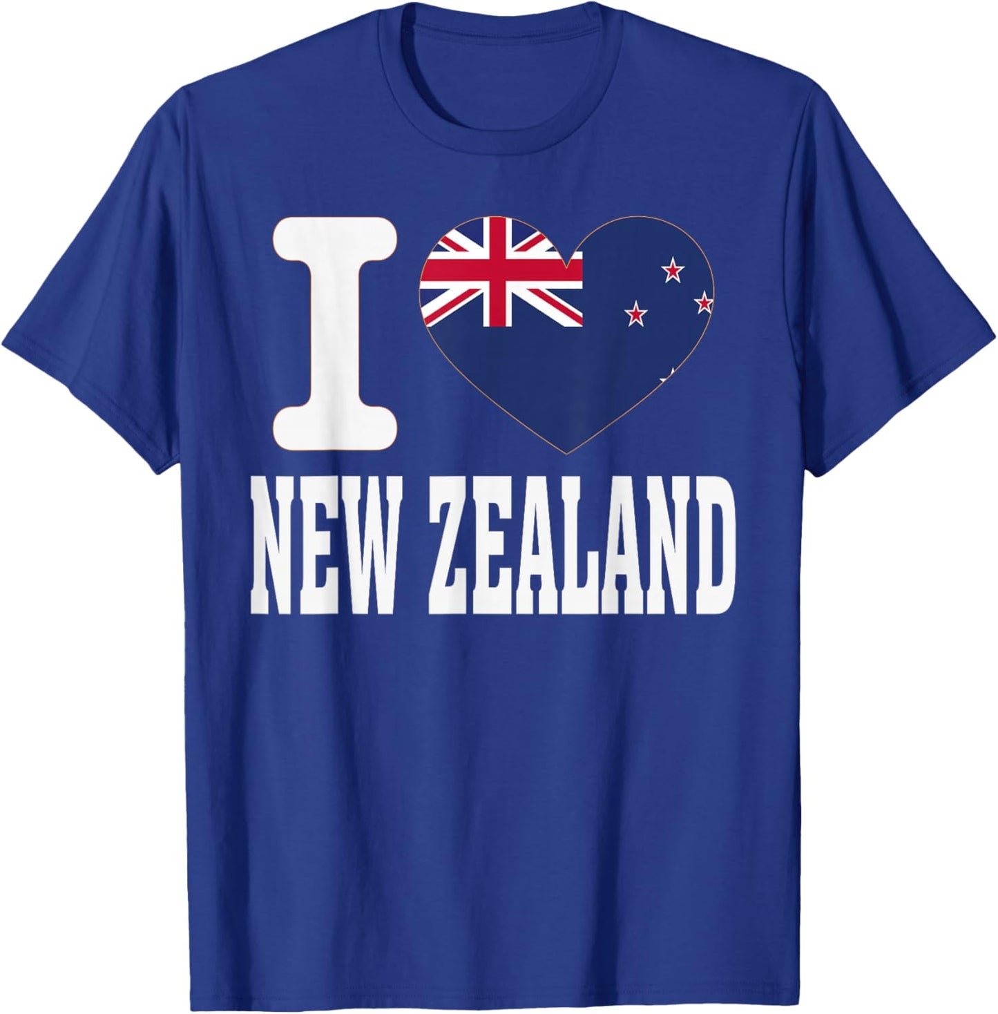 I Love NEW Zealand Heart Souvenir Lovers Pride Travel T-Shirt - T-Shirt | Royal