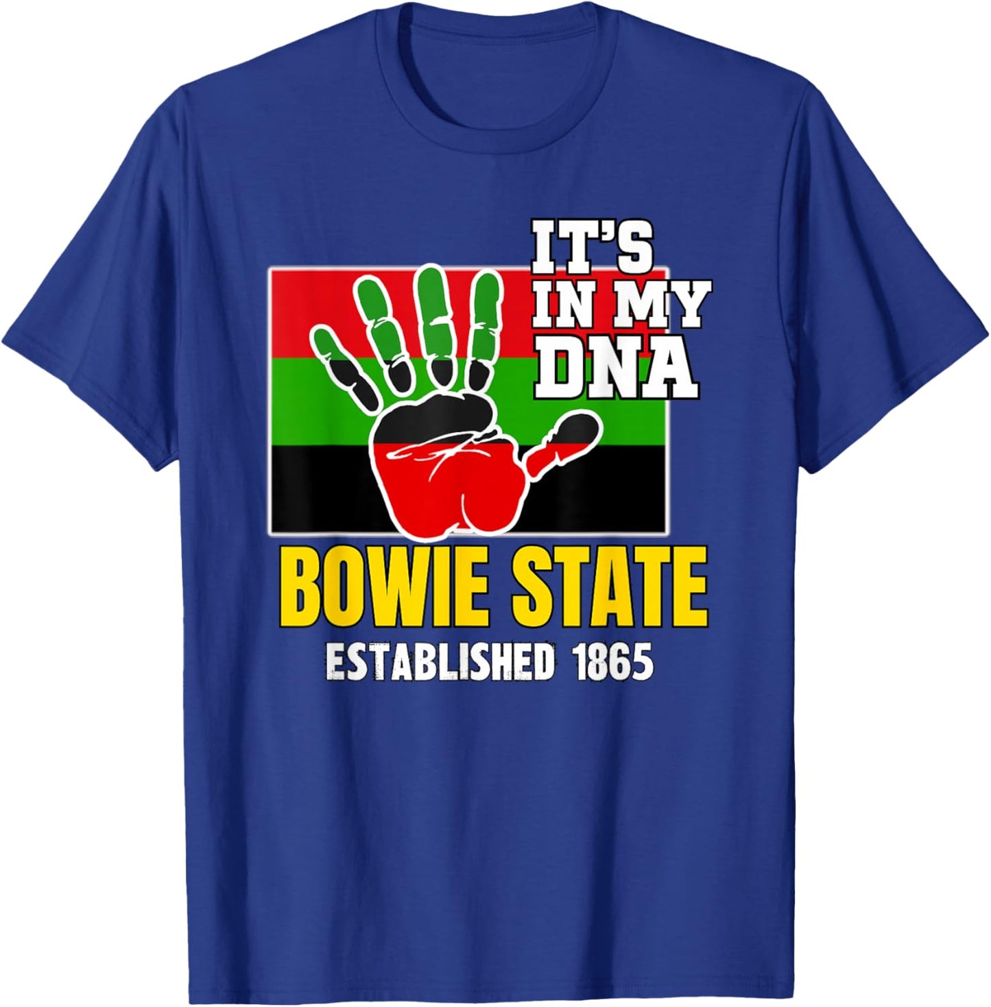 Bowie State, BSU, Red, Black and Green HBCU T-Shirt - T-Shirt | Royal