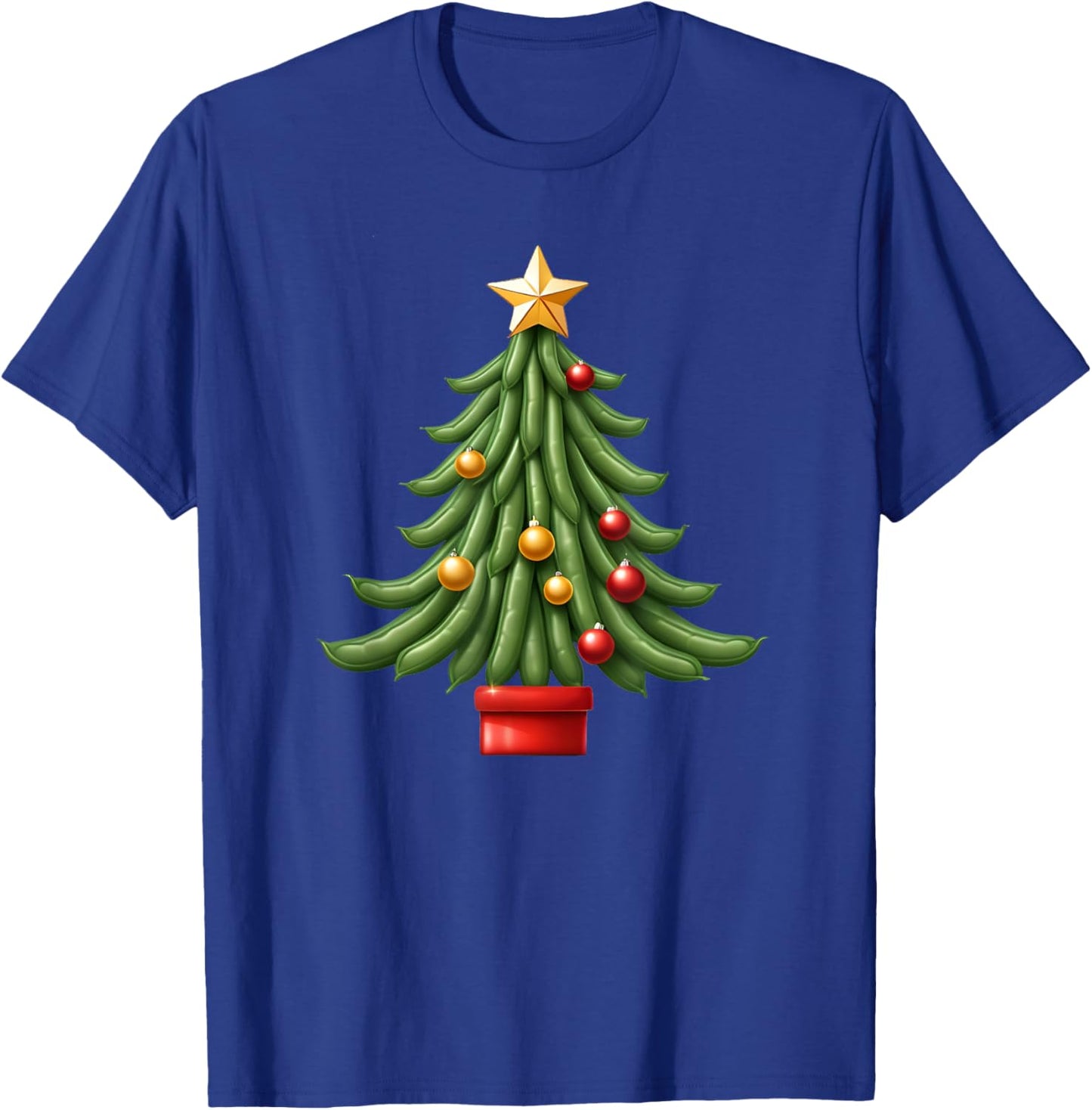 String Green Bean Christmas Tree T-Shirt - T-Shirt | Royal