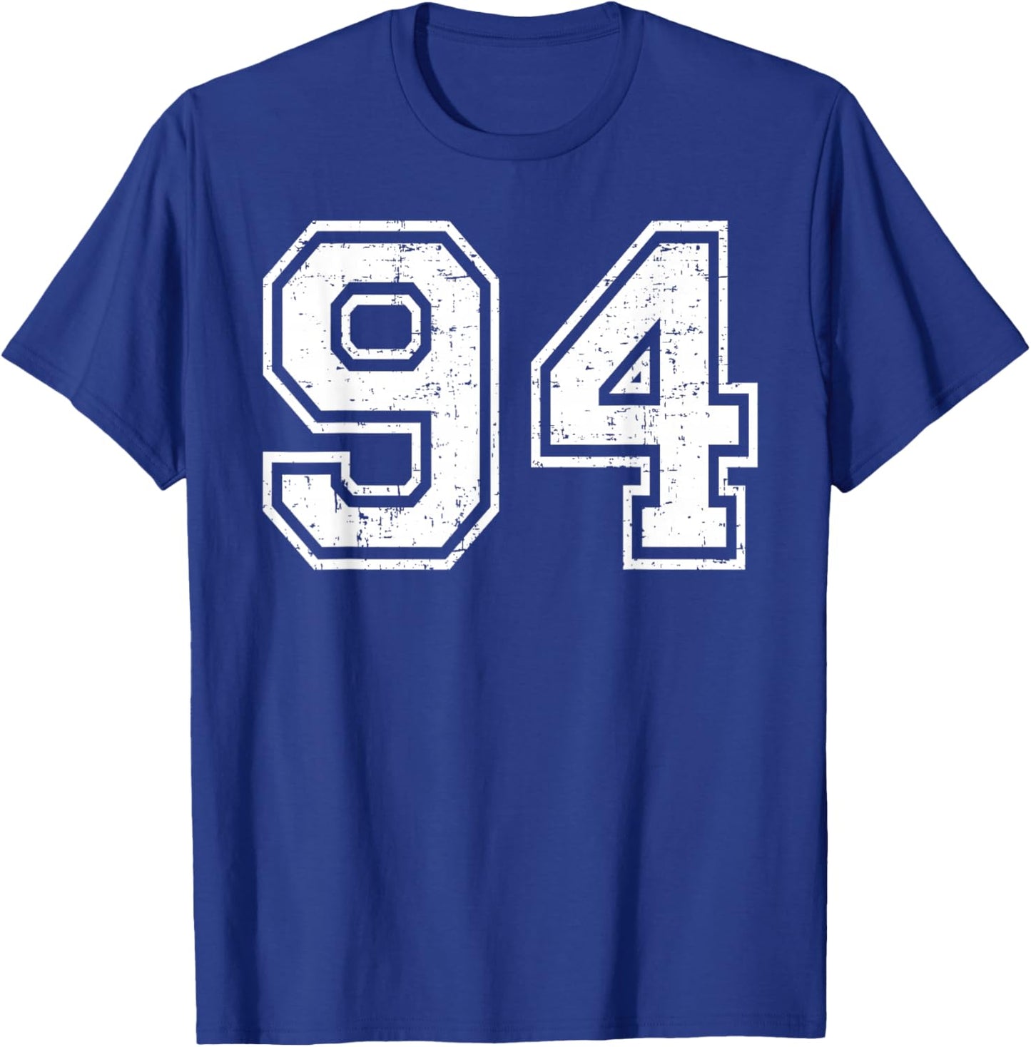 94 College Matching Grunge Team Sports Number 94 T-Shirt - T-Shirt | Royal
