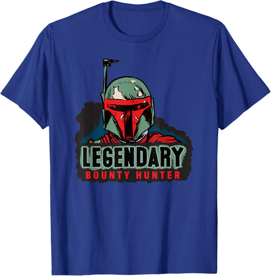 Star Wars Legendary Bounty Hunter Mandalorian Boba Fett T-Shirt - T-Shirt | Royal
