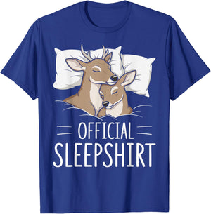 Official Sleepshirt Sleeping Deer Lovers Pajama T-Shirt - T-Shirt | Royal