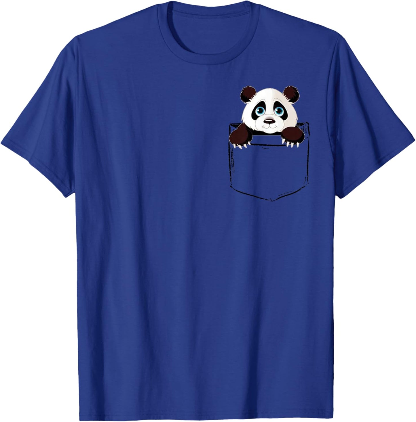 Cute Panda In Pocket Giant Bear Animal Lover Boys Girls T-Shirt - T-Shirt | Royal