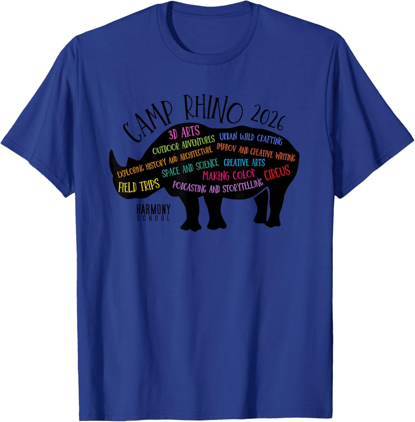 Harmony School Camp Rhino 2026 T-Shirt - T-Shirt | Royal