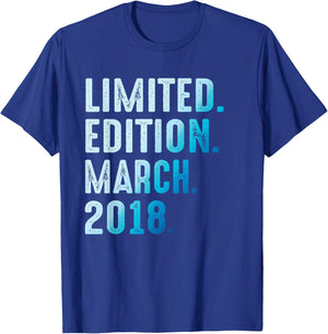 March 2018 Year 2018 Anniversary 2018 Limited Edition T-Shirt - T-Shirt | Royal