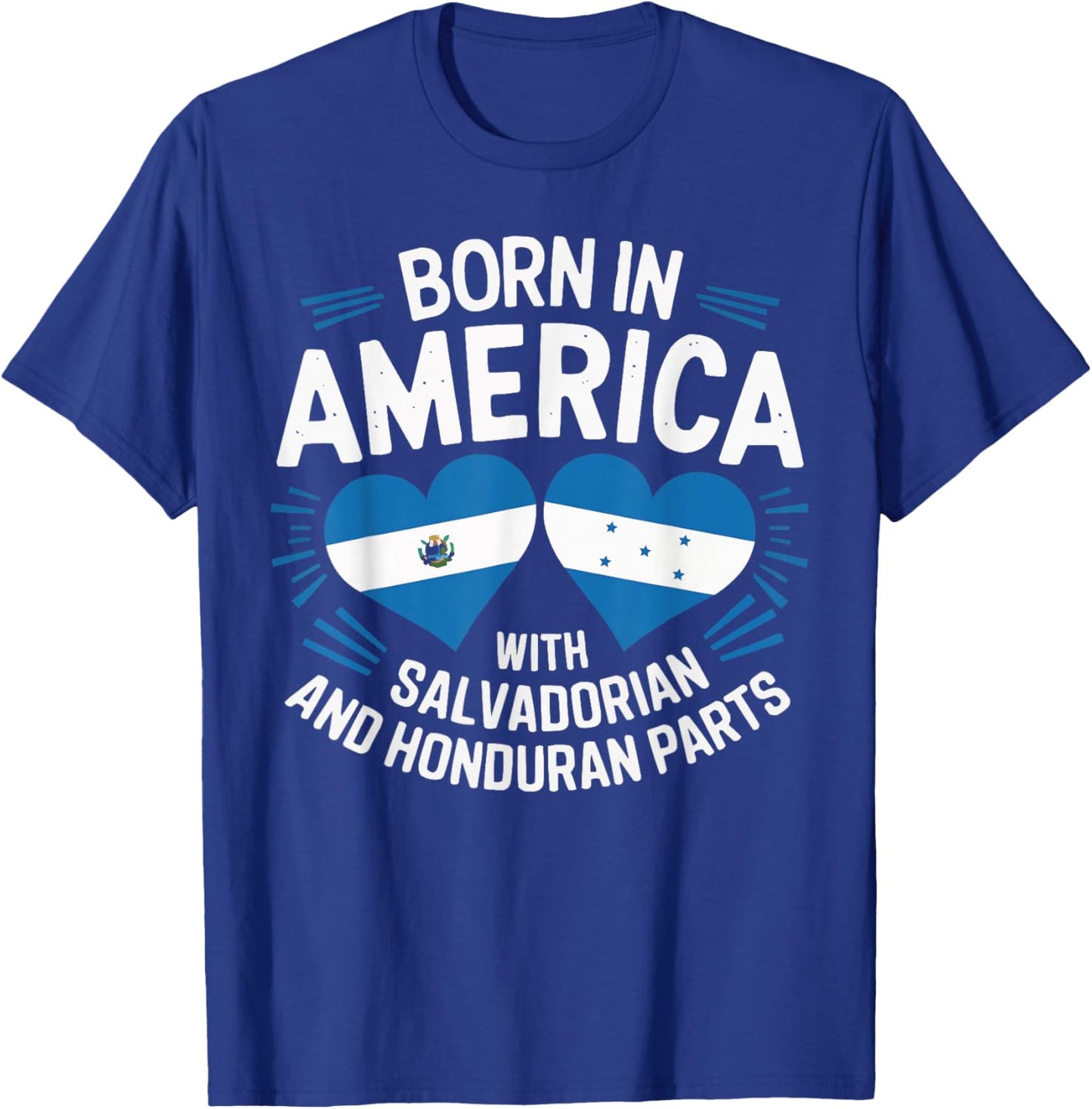 Half Honduran Half Savadorian El Salvador Flag Honduras T-Shirt - T-Shirt | Royal