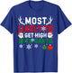 Most Likely To Get High With Santa Funny Christmas Xmas T-Shirt - T-Shirt | Royal