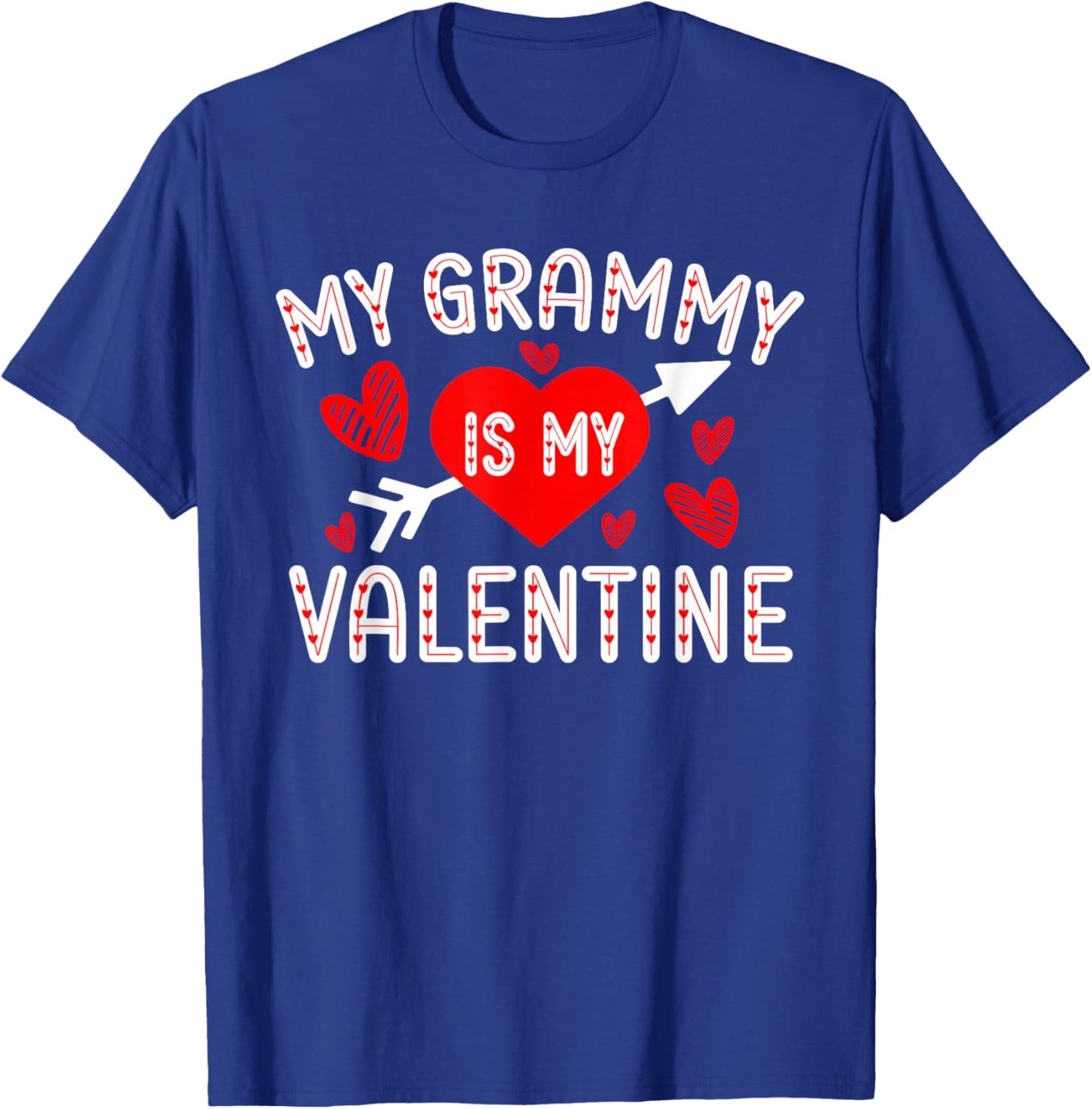 My Grammy Is My Valentine Cute Heart Valentine's Day T-Shirt - T-Shirt | Royal