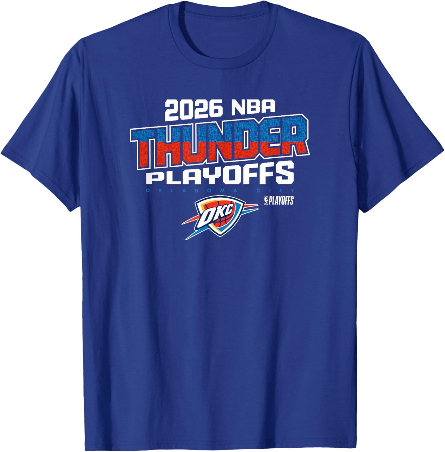 NBA Official 2026 Playoffs Oklahoma City Thunder Next Level T-Shirt - T-Shirt | Royal
