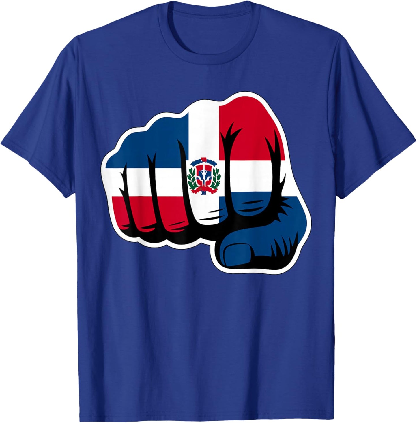 Dominican Republic Flag Fist T-Shirt - T-Shirt | Royal