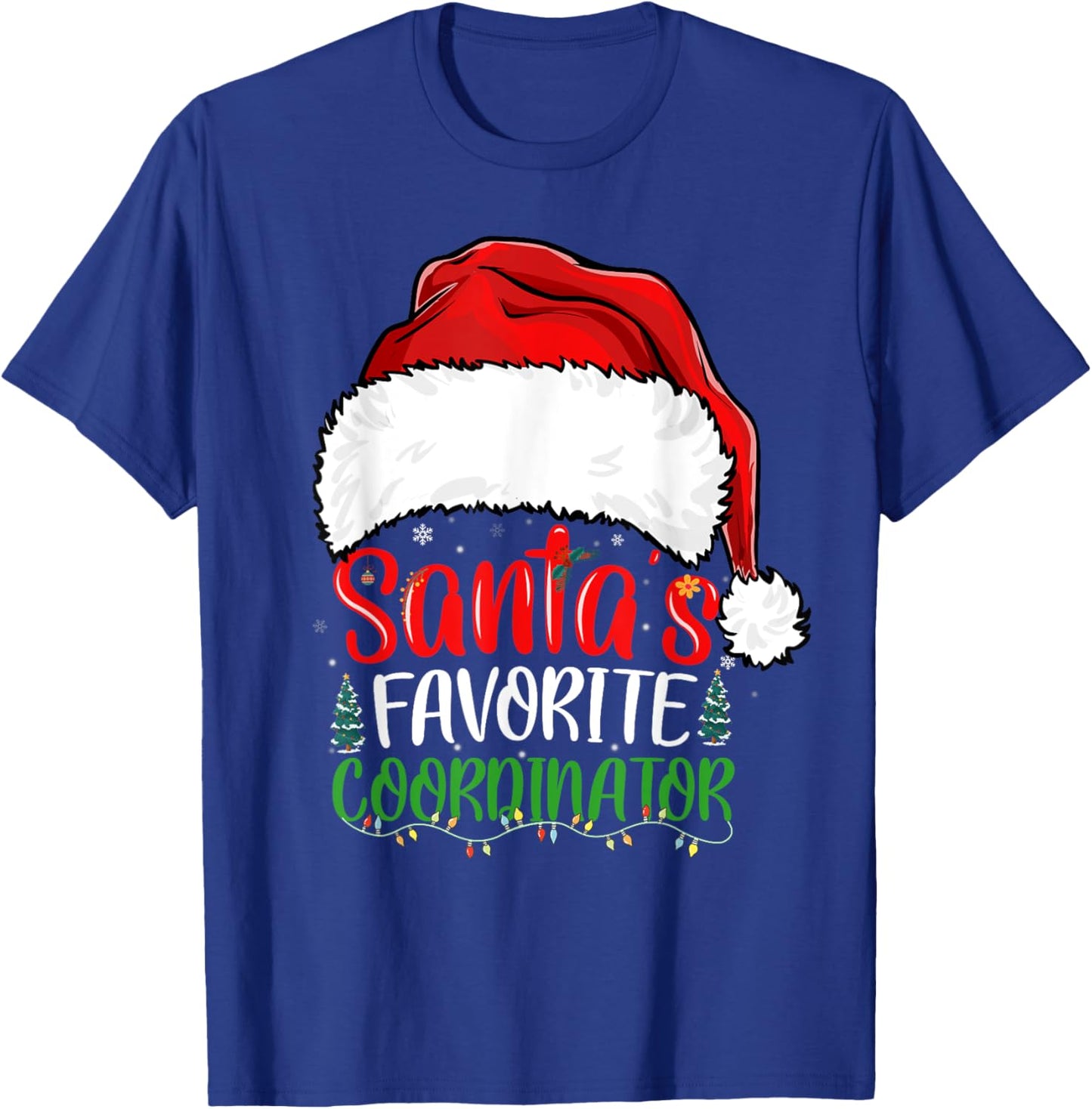 Santa's Favorite Coordinator Funny Christmas Coordinator T-Shirt - T-Shirt | Royal