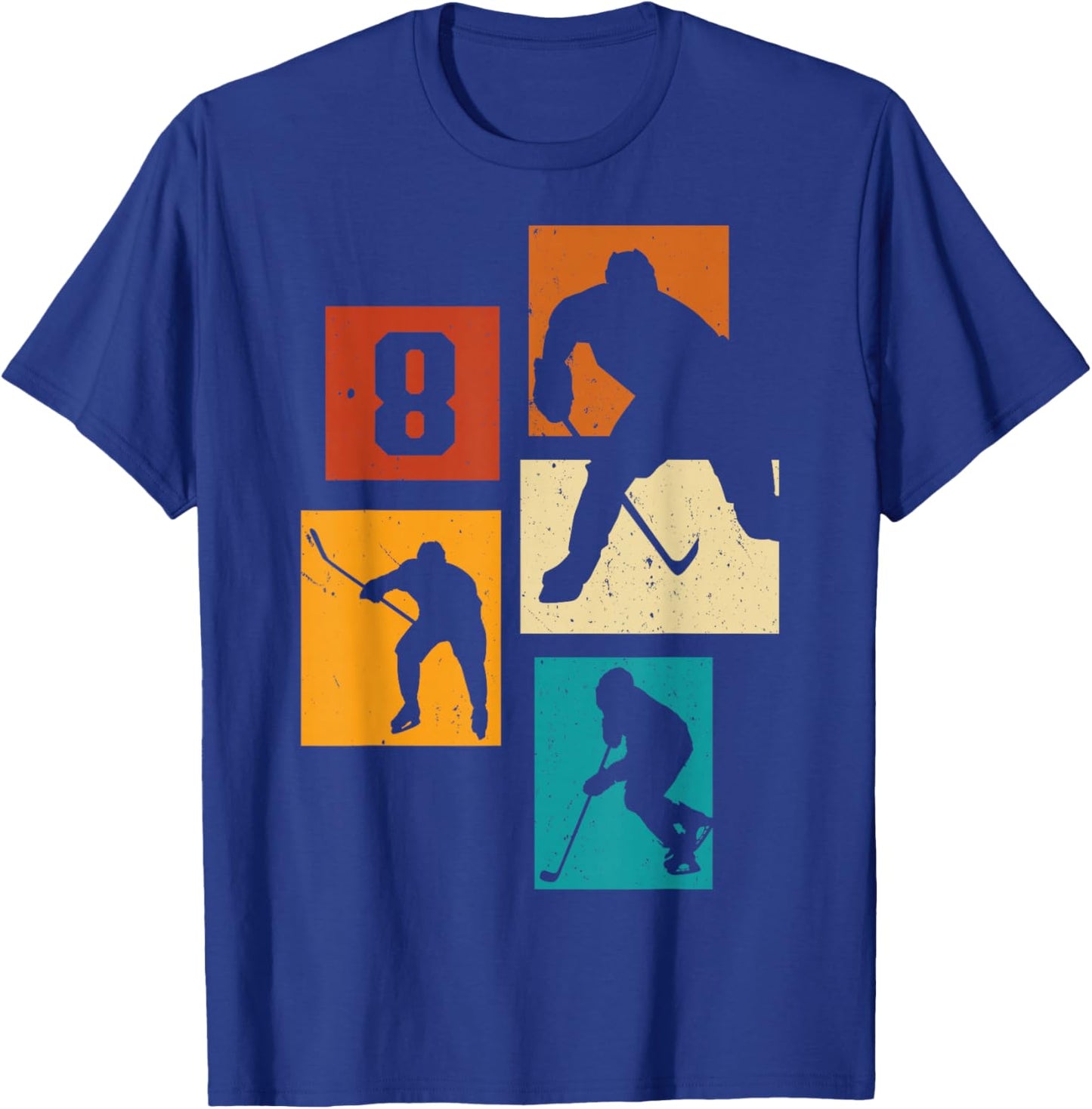 8th Birthday Boys Icehockey Player Ice Hockey 8 Years Old T-Shirt - T-Shirt | Royal