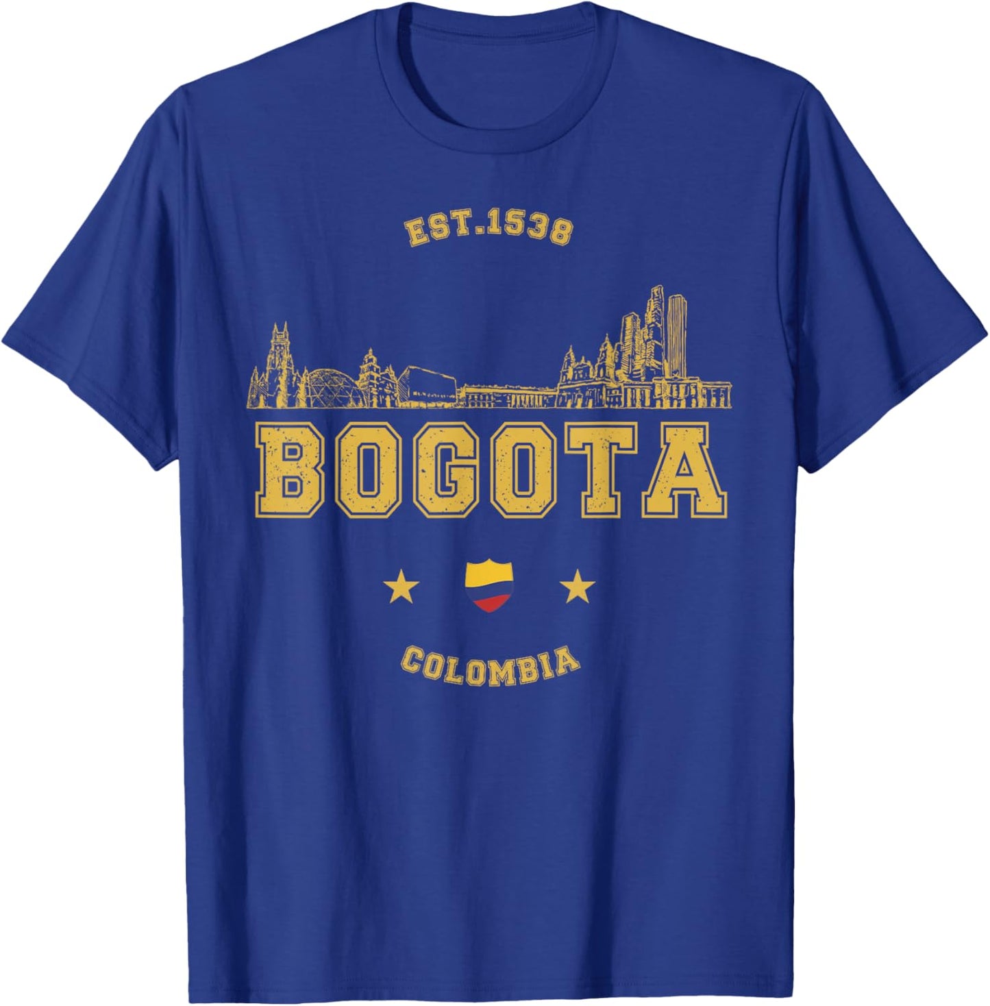 Bogota Colombia Travel Bogota Skyline Vintage T-Shirt - T-Shirt | Royal