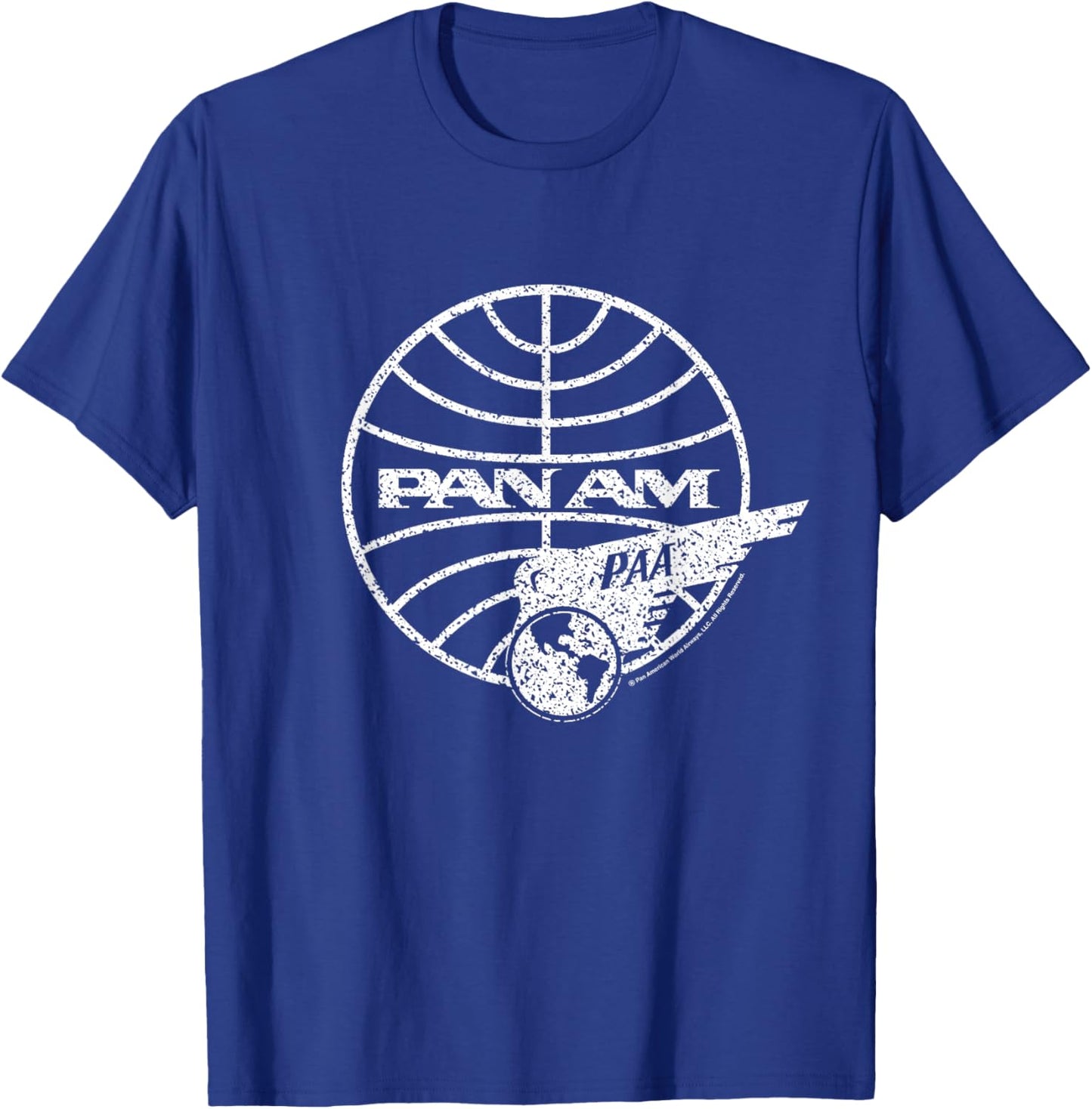 Pan Am Distressed PAA White Logo T-Shirt - T-Shirt | Royal