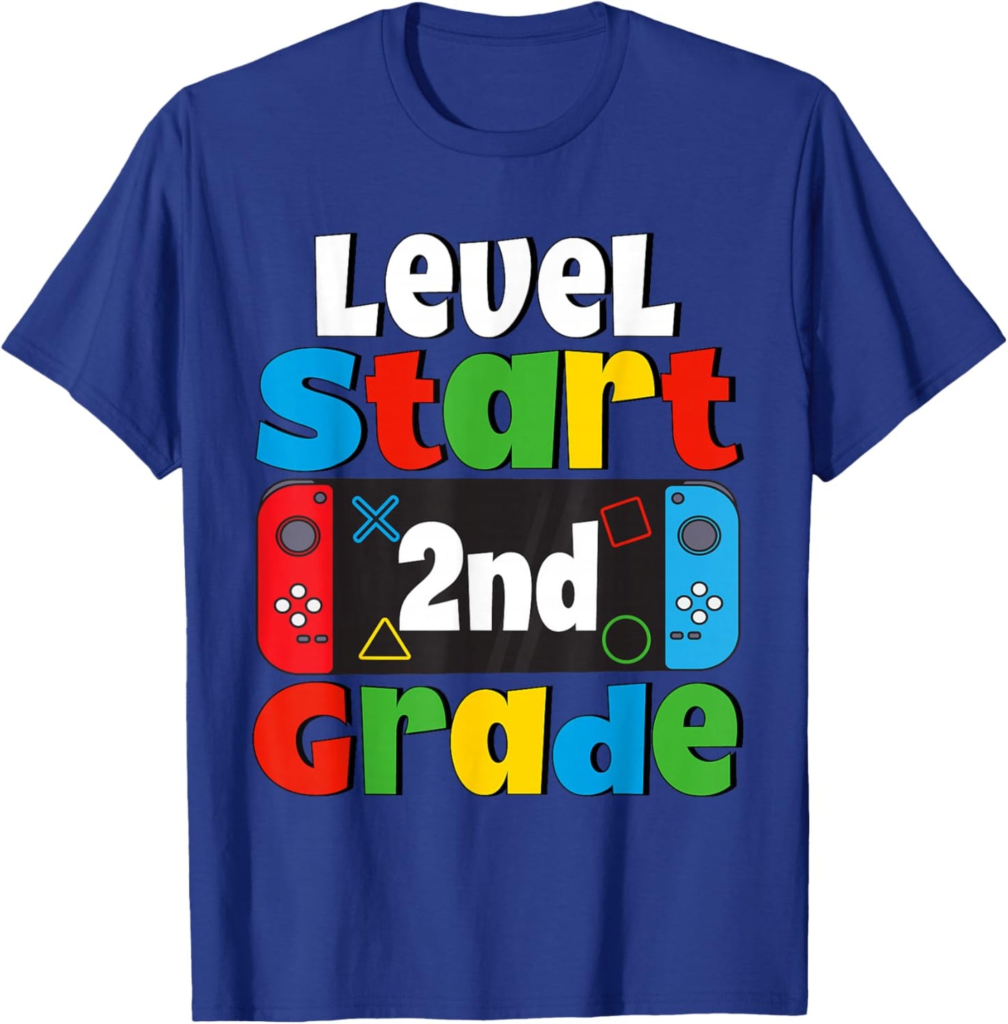 2nd Grade Level Start First Day of 2nd Grade Gaming T-Shirt - T-Shirt | Royal