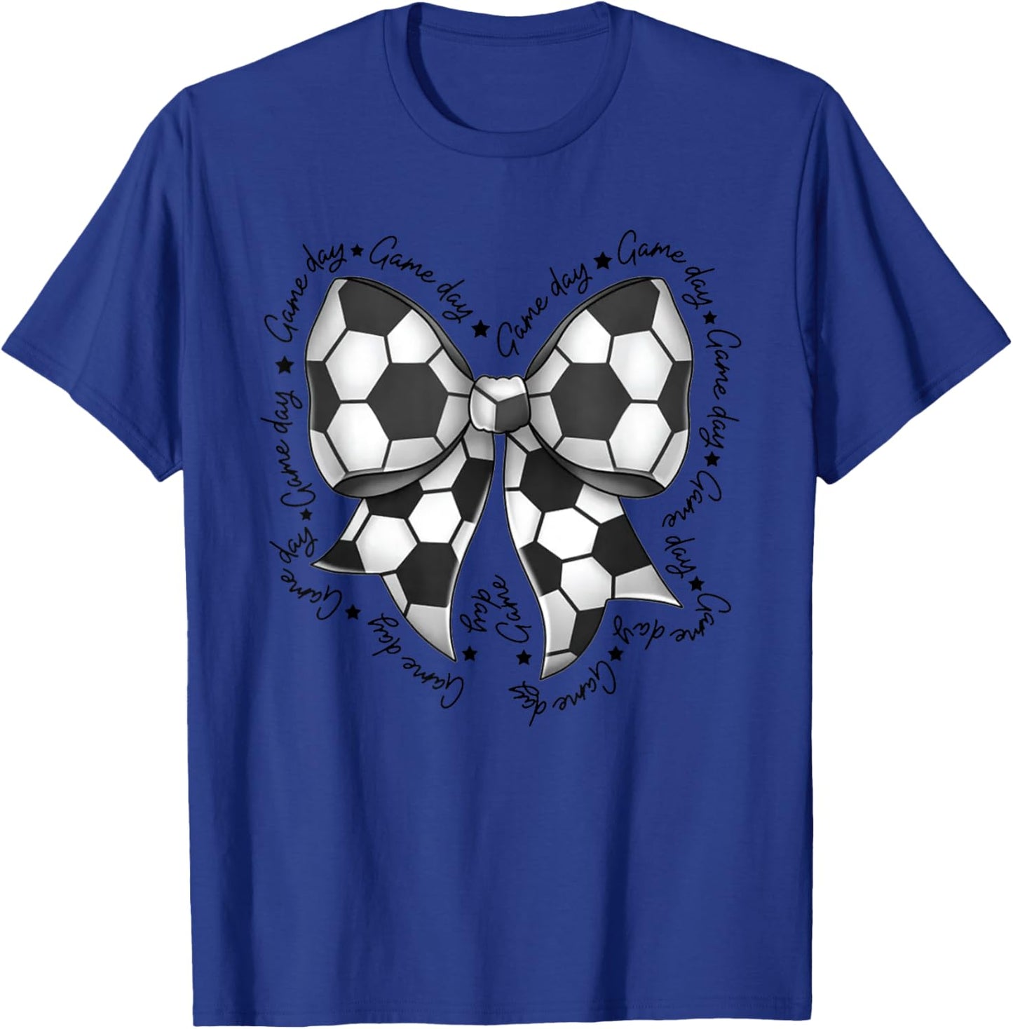 Cute Coquette Bow Funny Game Day Soccer Mom Life Team Sports T-Shirt - T-Shirt | Royal