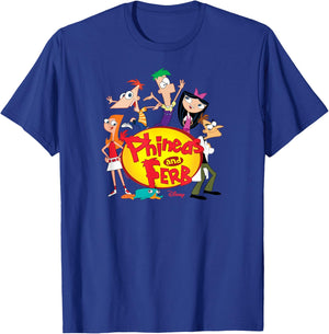 Phineas and Ferb - Group Logo T-Shirt - T-Shirt | Royal