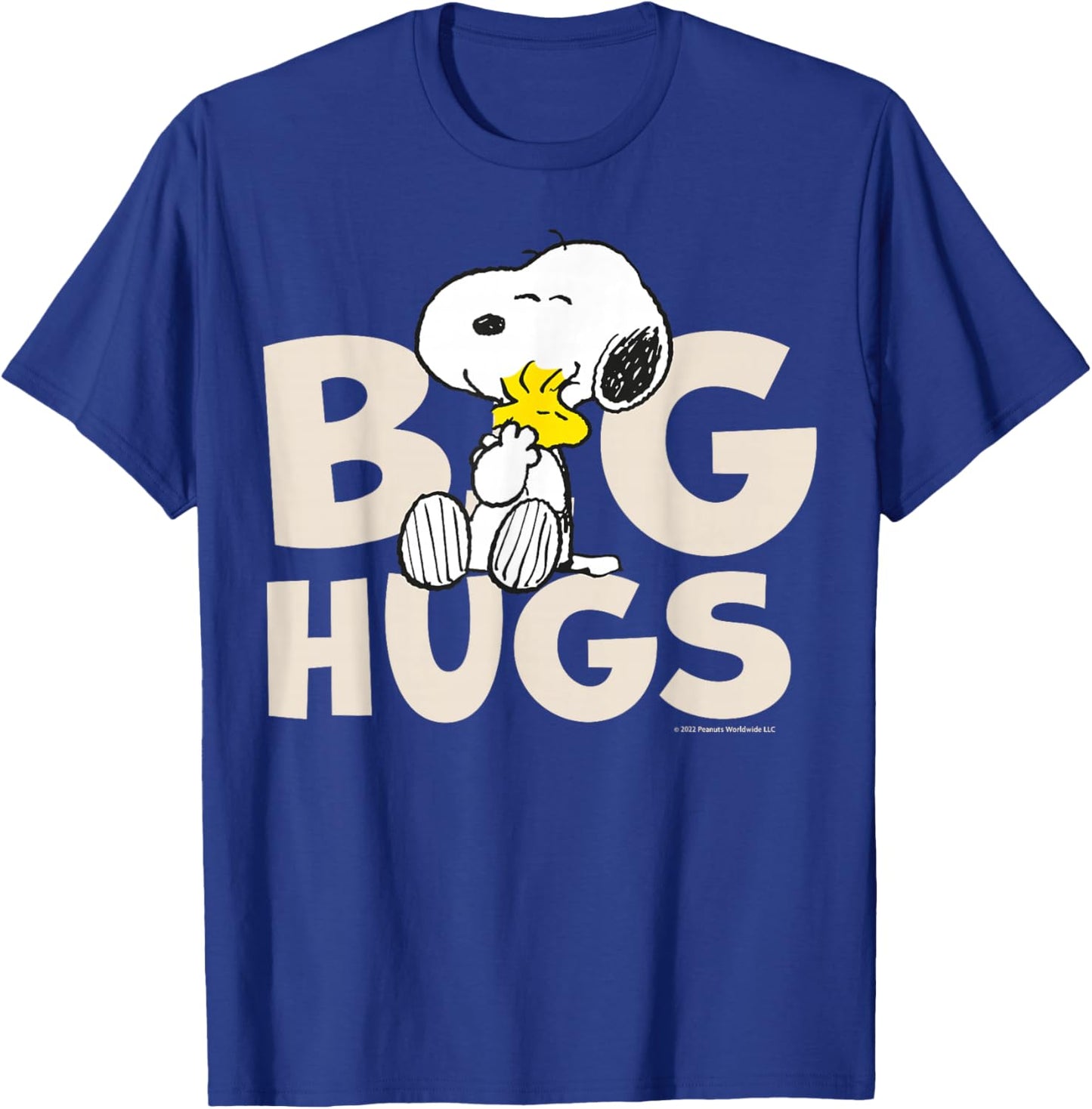 Peanuts - Snoopy Woodstock Big Hugs T-Shirt - T-Shirt | Royal