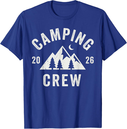 Retro Group Camper Trip Family Matching Camping Crew 2026 T-Shirt - T-Shirt | Royal