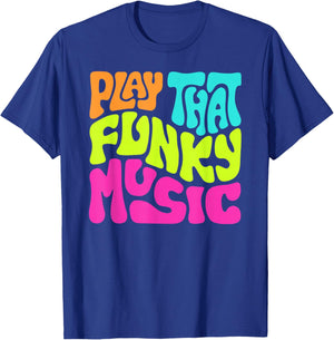 Slightly Unhinged Heather Play That Funky Music Word Art , Small, Black T-Shirt - T-Shirt | Royal