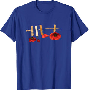 Red Poppy Flowers On A Leash T-Shirt - T-Shirt | Royal