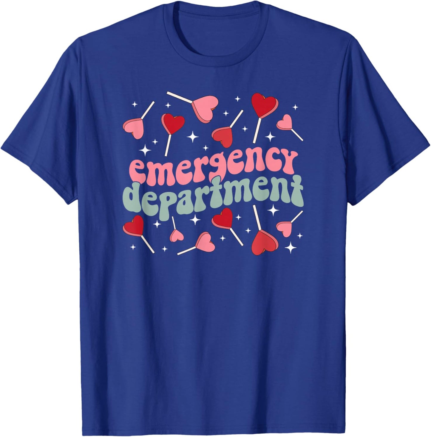 Emergency Department Valentine ER Nurse Valentines Day T-Shirt - T-Shirt | Royal