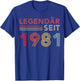 1981 Birthday Man 45th Decoration Funny 45s 45th Birthday T-Shirt - T-Shirt | Royal