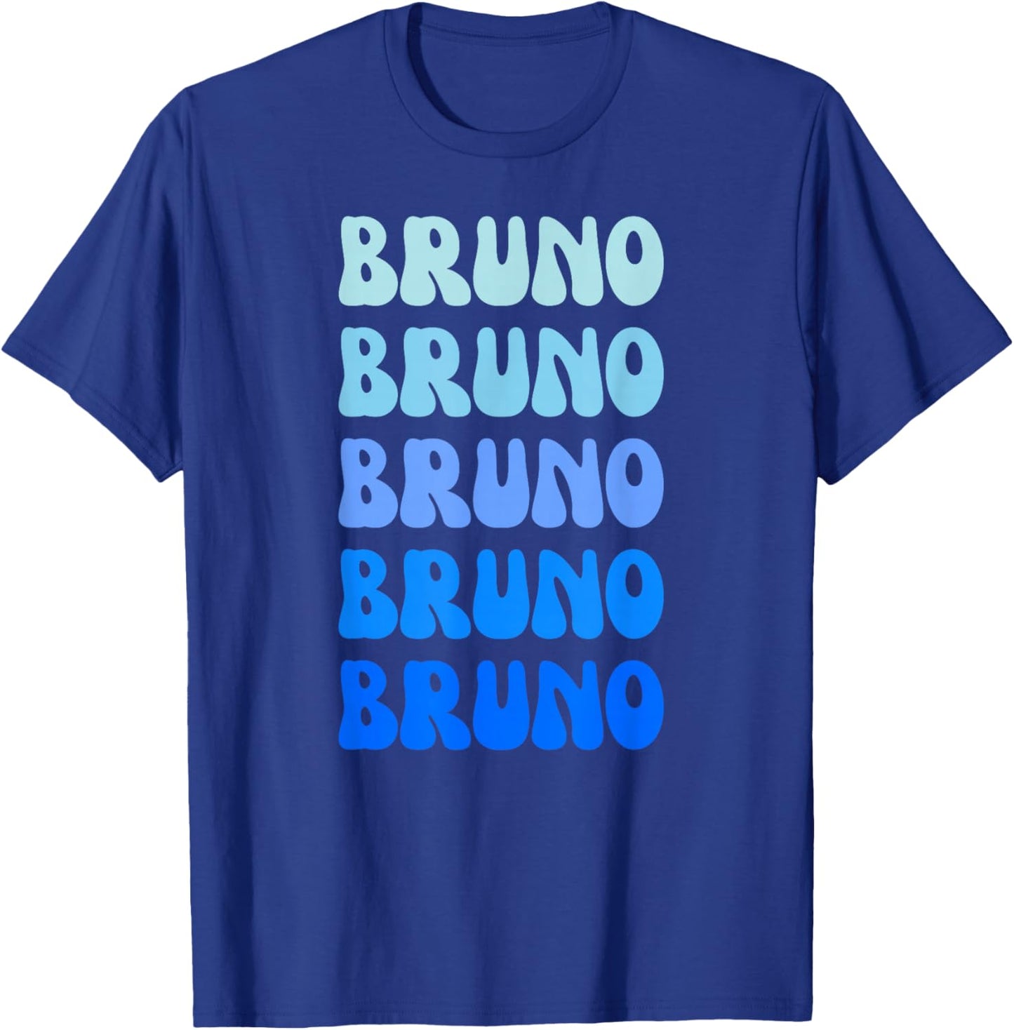Bruno Retro Name Stack Design T-Shirt - T-Shirt | Royal