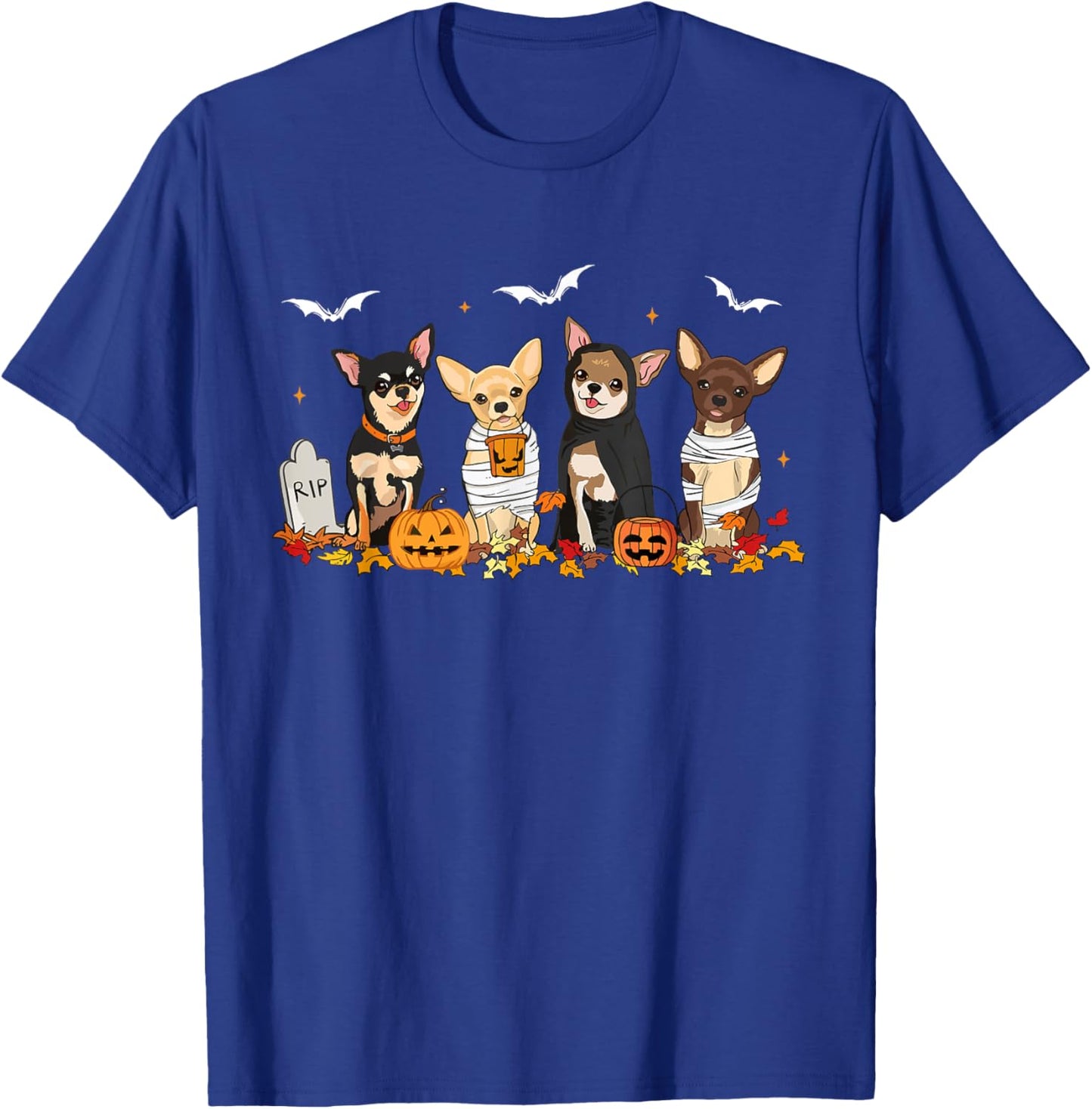 Funny Pumpkin Ghost Chihuahua Halloween Chihuahua Dog Mom Women T-Shirt - T-Shirt | Royal