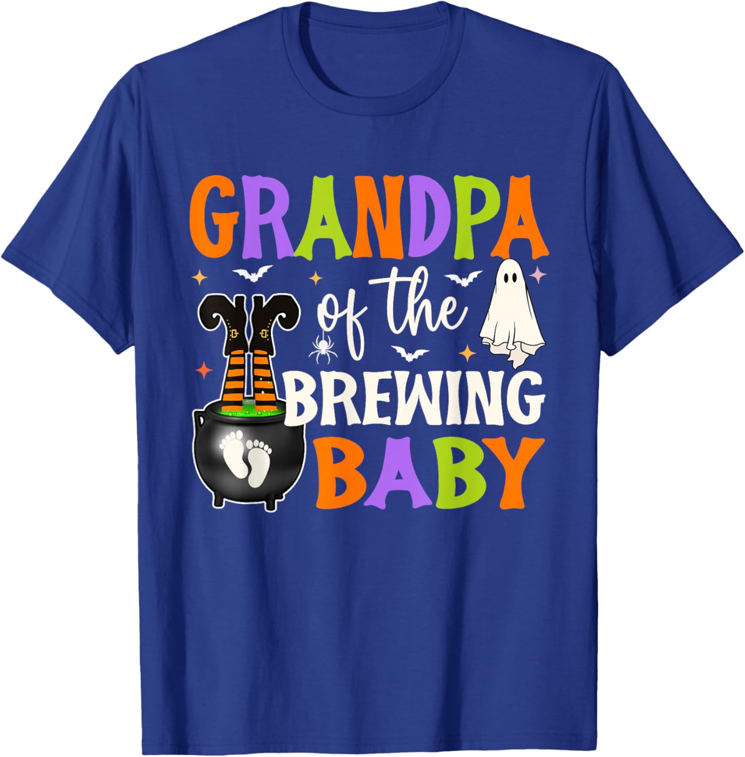 Grandpa of Brewing Baby Halloween Theme Baby Shower Spooky T-Shirt - T-Shirt | Royal