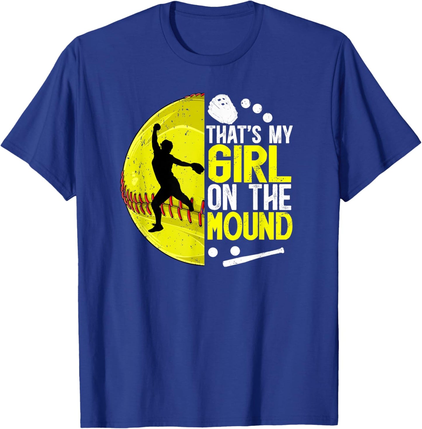 That's My Girl Softball Pitcher Mom Softball Pitcher Mama T-Shirt - T-Shirt | Royal